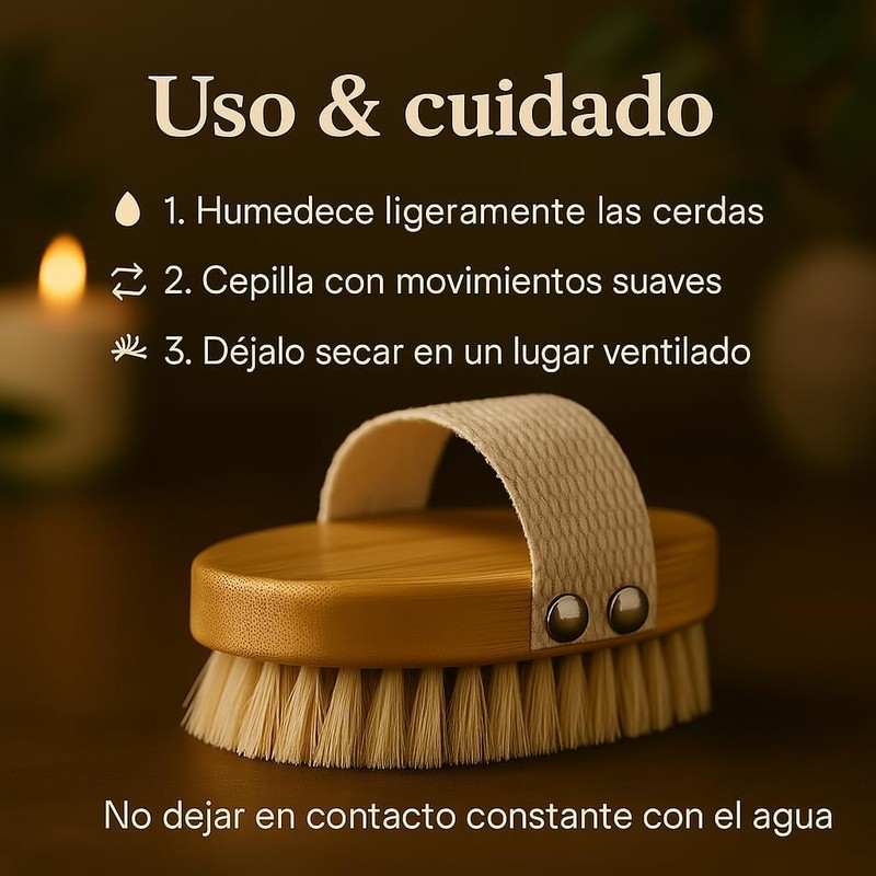 Cepillo Corporal Exfoliante de Bambú con Cerdas Vegetales para Cepillado