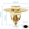 Gold Bathroom Sink Stopper，Pop Up Drain Stopper for Bathroom Sink，‎2-in-1