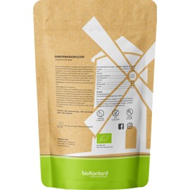 Organic Barley Grass Powder 500 g Ground Barley Grass from Controlled Organic Cultivation Laboratory Tested 100% Natural without Additives Bottled in Germany bioKontor