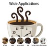 CHGCRAFT Coffee Wall Clock Coffee Cup Non-Ticking Clock Irregular Shape