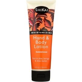 ShiKai Hand & Body Lotion (Sandalwood, 8oz) | Daily Moisturizing Skincare for Dry and Cracked Hands | With Aloe Vera & Vitamin E