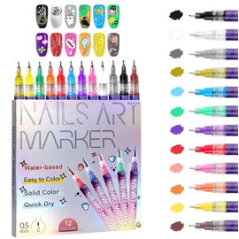 2026 New Model12 Color Nail Art Pens Set–Waterproof and Quick-Drying Manicure Tools,0.5 MM Nail Polish Pens Set,Liner Acrylic Painted Pen Kit for,for DIY Nails Art Design Manicure Tools