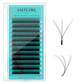Cashmere Volume Eyelashes, 6DW Prefabricated Eyelash Extension, Fast Blooming Volume Eyelash Extension, Mixed Tray/Single Length, D Curl for Eyelash Technicians (14 mm)
