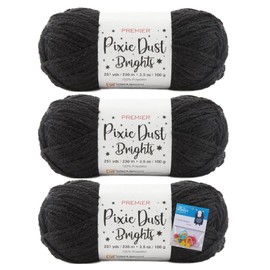 Premier Yarns Pixie Dust Brights Chenille Yarn - 3.5 Oz - #4 Medium Weight - Bundle with Bella's Crafts Stitch Markers (Black)