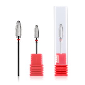 BNG 5-in-1 Cutter Bit for Gel Nails, Carbide Nail Cutter for Acrylic Nails, Professional 3/32 Inch Electric Nail Drill, Tungsten Steel Bits Manicure Pedicure Salon Tool (Fine, Silver)