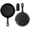 Backcountry Cast Iron Skillet(8 Inch Small Frying Pan + Cloth