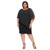 S.L. Fashions Women's Plus Size Short Sheath Caplet Gown with