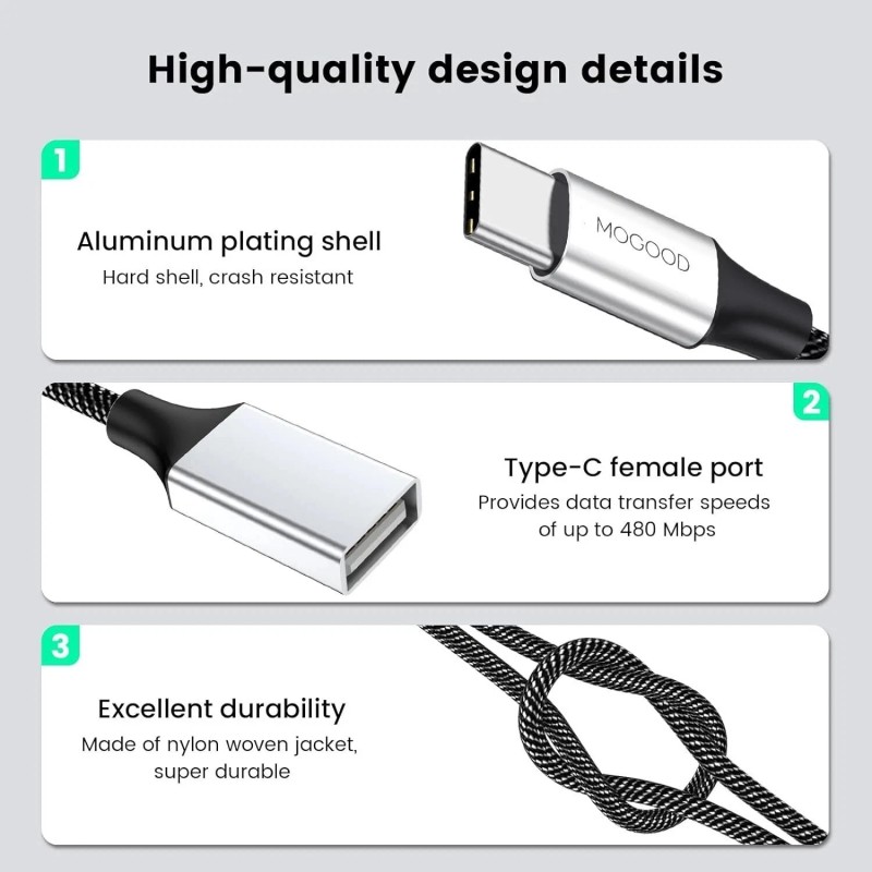 MOGOOD USB C Splitter type c to Dual USB A