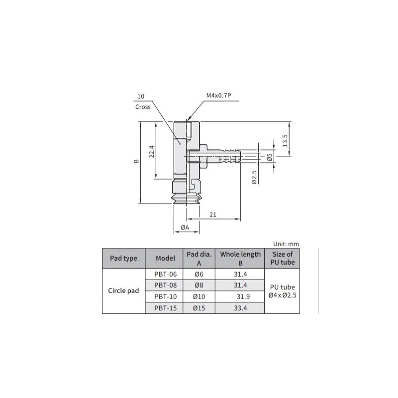 CHELIC PBT 10 SI PBT10S Vacuum Pad