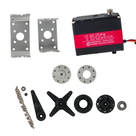 DIYmall 150KG RDS51150 High-Torque Metal Gear Robotic Digital Servo 180 Degree 12V Waterproof Double-Shaft RC Servo for Robot