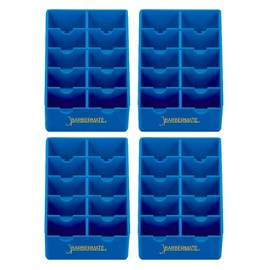 4 Pack BarberMate® Blade Rack Storage Tray - Holds 10 Clipper Blades (Blue)