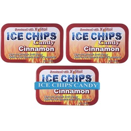 ICE CHIPS Xylitol Candy Tins 5.28 oz total (Cinnamon, 3 Pack) - Includes BAND as shown