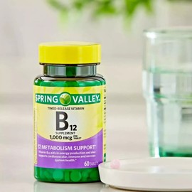 Spring Valley Spring Valley Timed-Release Vitamin B12 Tablets, 1,000 mcg, 60 Count
