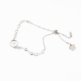 SAUNUCHI 10pcs Stainless Steel Bracelet Blank Bezels 12mm Round Cabochon Bracelet Tray Setting for Women's Jewelry DIY Making (pattern B)