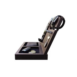Gift for men, Wooden Desk and Nightstand Organizer, Phone Docking Station, Key, Wallet Stand, Watch Organizer, Men Gift, Husband Wife Anniversary Gift, Dad Birthday, Graduation