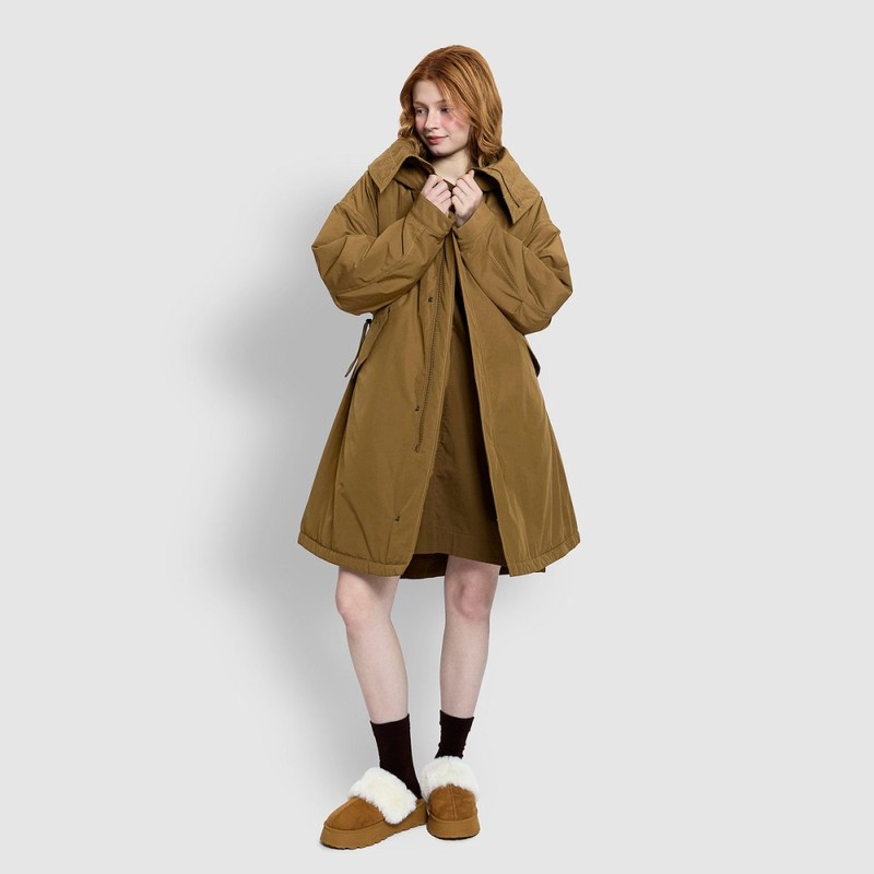 JAJU [JAJU/자주] 여 루즈핏 롱 패딩 야상_올리브 [JAJU] Women's Loose
