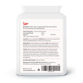 Green Lipped Mussel Supplement 500mg - 90 Capsules - New Zealand Sourced Co2 Extracted for Maximum Lipid Content - Enhanced with Vitamin C for Collagen Formation Joint and Bone Support