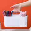 giteo bedding Desk Organizer with Handle, 2 Pcs Plastic 5-Compartmen