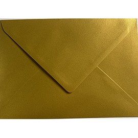 C5 Metallic Gold C5 Coloured Envelopes for A5 Greeting Cards Wedding Invitation Crafts 162x229mm- Pack of 20 envelopes (Metallic Gold)