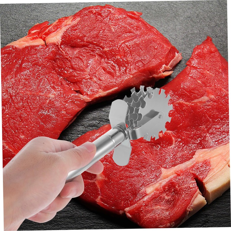 OHPHCALL 1Pc Stainless Steel Meat Tenderizer Tool Wheel Design for
