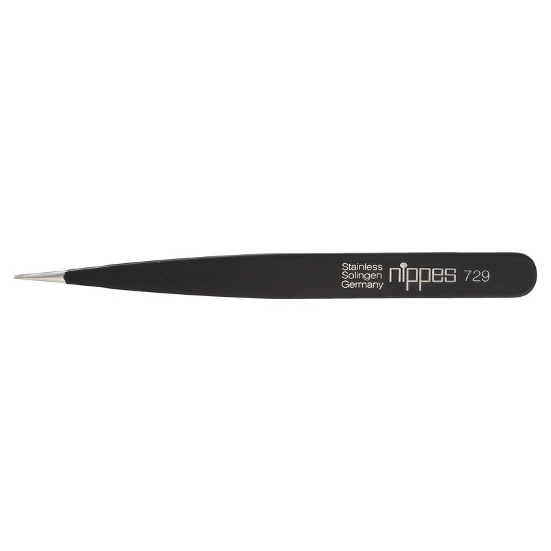 nippes Solingen 729 tweezers with narrow fine tip, stainless steel,