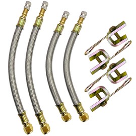 Valve Stem Extenders,2Pcs 7Inch and 2Pcs 12Inch Tire Valve Stem Extension Stainless Steel Tire Extender Braided Valve Stem Extension Adaptors Universal for Truck Trailer RV Trailer and Heavy Vehicles