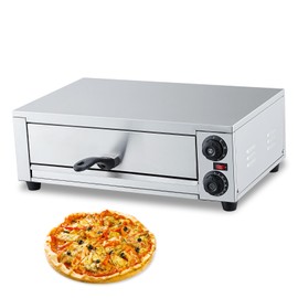 GarveeHome Electric Pizza Oven Indoor, 16 Inch Countertop Commercial Pizza Oven with Grilling Rack, Crumb Tray, Handle and Feet Pads, Stainless Steel Pizza Baking Machine for Home and Restaurant