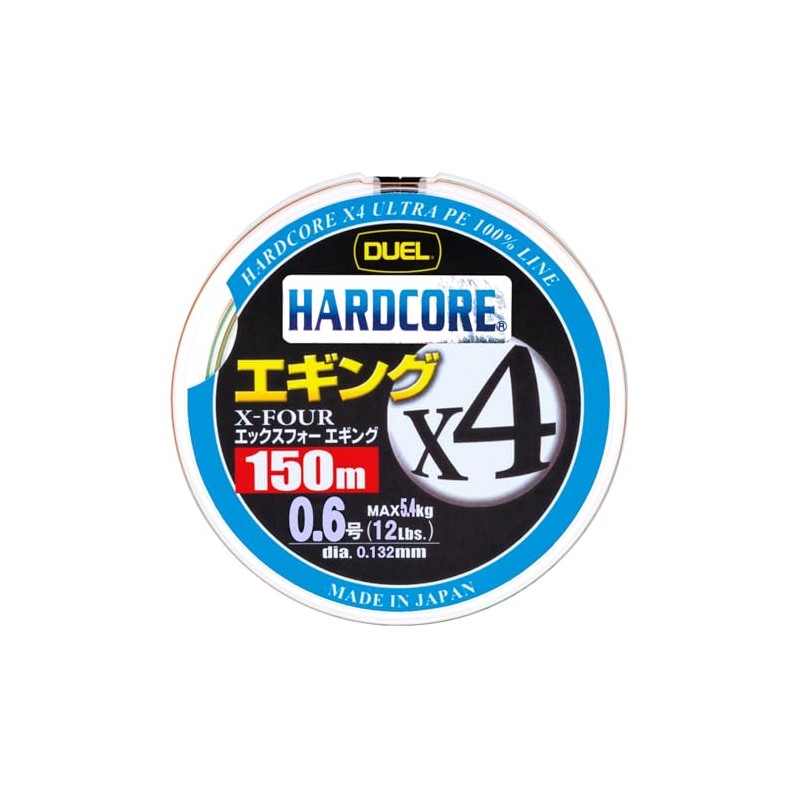 DUEL(デュエル) HARDCORE(ハードコア) PEライン 0.6号 HARDCORE X4 エギング 150m 0.6号 10m×3色マーキングシステム