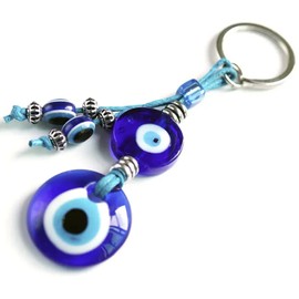 RATASK Evil Eye Keyring Keychain, Turkish Blue Evil Eye keyring charm pendant, Blue Nazar, Lucky Eye