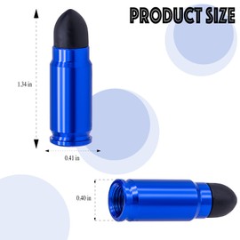MEAJOO 4PCS Bullet Style Tire Valve Stem Caps, Plastic Tip Tire Valve Caps, Aluminum Alloy Dustproof Waterproof Valve Caps Cover fits Cars, Trucks, Bikes, Motorcycles and Bicycles(Blue)