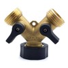 ANCLLO Garden Hose Splitter 2 Way-Y Connector Brass Garden Hose