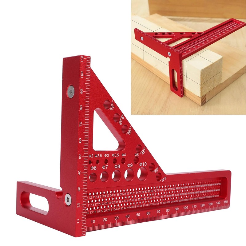 3D Multi-Angle Measuring Ruler, Aluminum Alloy Woodworking Square Protractor, Miter