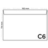 25 Natural White DIN C6 Envelopes without Window 114 x