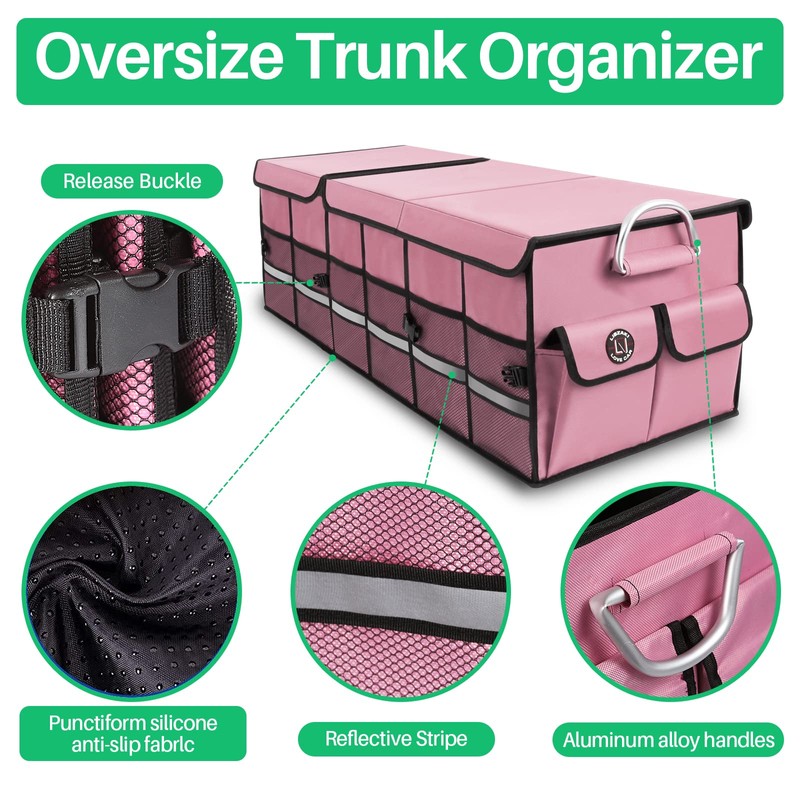 LI LIBZAKI Big Car Trunk Organizer, Cargo Organizer SUV Trunk