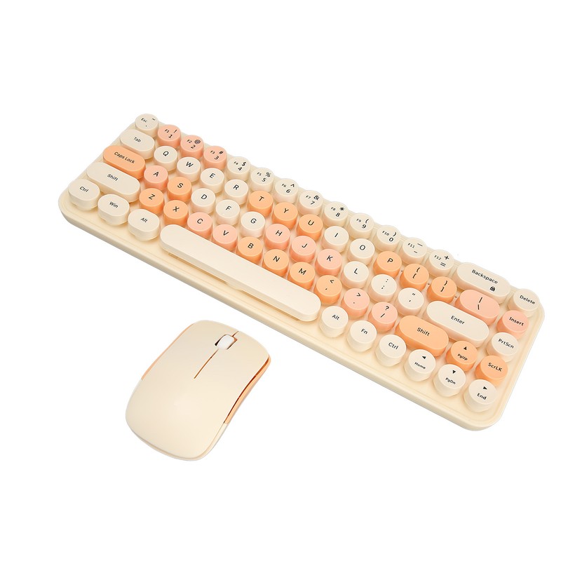 USB Keyboard Mouse 2.4G Wireless 68 Keys Low Consumption Retro