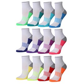Tipi Toe - Calcetines deportivos deportivos para correr y correr para mujer, 12 pares, Revelaciones blancas, 9-11