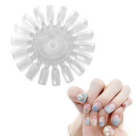 10 Pcs Transparent 18 Tips Display Plastic Nail Art Polish Palette Wheels False Nail Art Tips Practice Display Board Deft and Professional,Practice Nail Tips