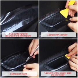 CHUSYYRAY Envoltura vinilo de fibra de carbono negro de ALTO BRILLO premium sin burbujas4D