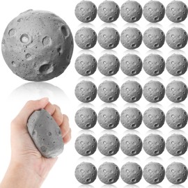 Outus 36 Pcs Moon Stress Balls 2.5 Inch Anxiety Fidget Relief Squeeze Balls Soft Foam Toy for Teenagers Students Birthday Party Favors for Adults Finger Exercise School Office