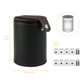 GWHOLE Dice Cup Green Felt-Lined Interior with 10 Dices Dice Stacking Cup Set for Party Dice Games