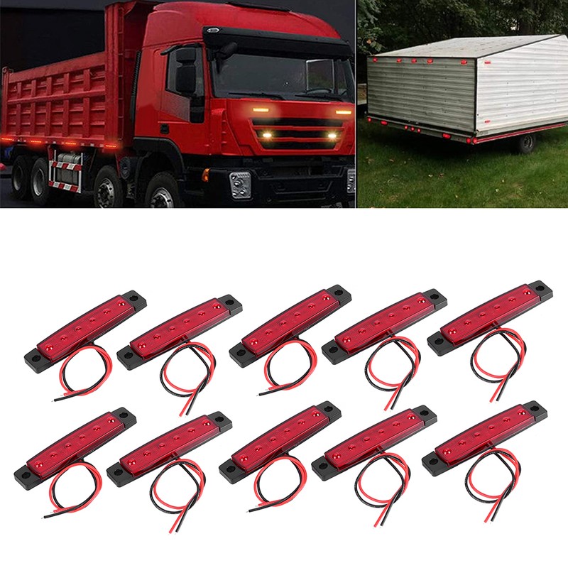 10Pcs/Set Truck Side Marker Light Signal Warning Indicator Lamp with