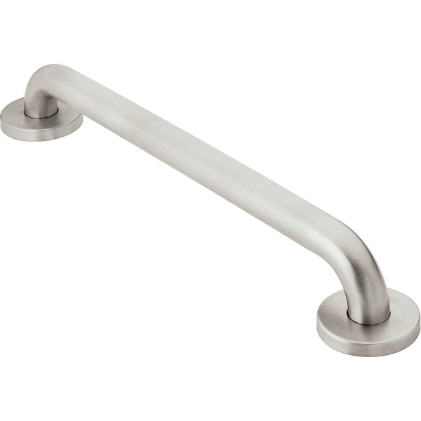 Moen Stainless Steel Bathroom Safety 48-Inch Long Shower Grab Bar with Concealed Screws and Peened Textured Slip Resistant Finish, R8948P