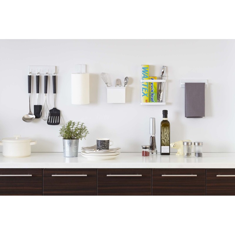 Yamazaki Industries 7127 Magnetic Kitchen Paper Holder, White, Approx. W