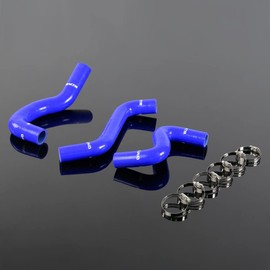 G-PLUS Silicone Radiator Coolant Tube Hose Kit Clamps Compatible With Toyota Vits Yaris NCP91 NCP92 NCP93 2005-2013,Blue