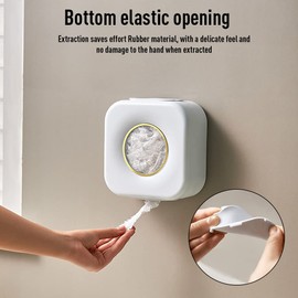 Elvaesther Wall Wrap Storage Box Dispenser, Plastic Fresh Keeping Bag Storage Box Wall Mounted Cling Film Storage Box with 300 Food Cling Film Removable Cling Film Box