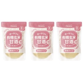 Osawa Organic Brown Rice Amazake (Smooth), 7.1 oz (200 g) x 3 Piece Set