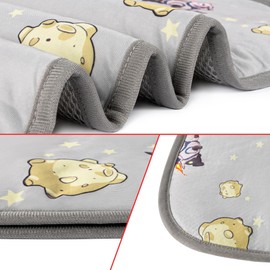 NACOCO Summer Pet Cooling Mat - Cat Dog Cushion Pad Sleeping Cool Comfortable Soft for Pets Kids and Adults (Grey French Bulldog, L)