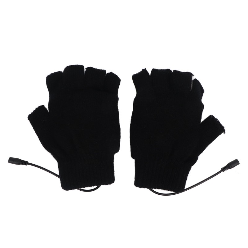 Heated Gloves Fingerless Full Finger Adjustable 3 Gear Black Hand