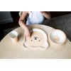 Pearhead Bear Baby Feeding Set - Includes Plate, Bowl, and