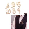vmcoatdu Women A-Z Initial Pins 26 Letters Pins Gold Plated
